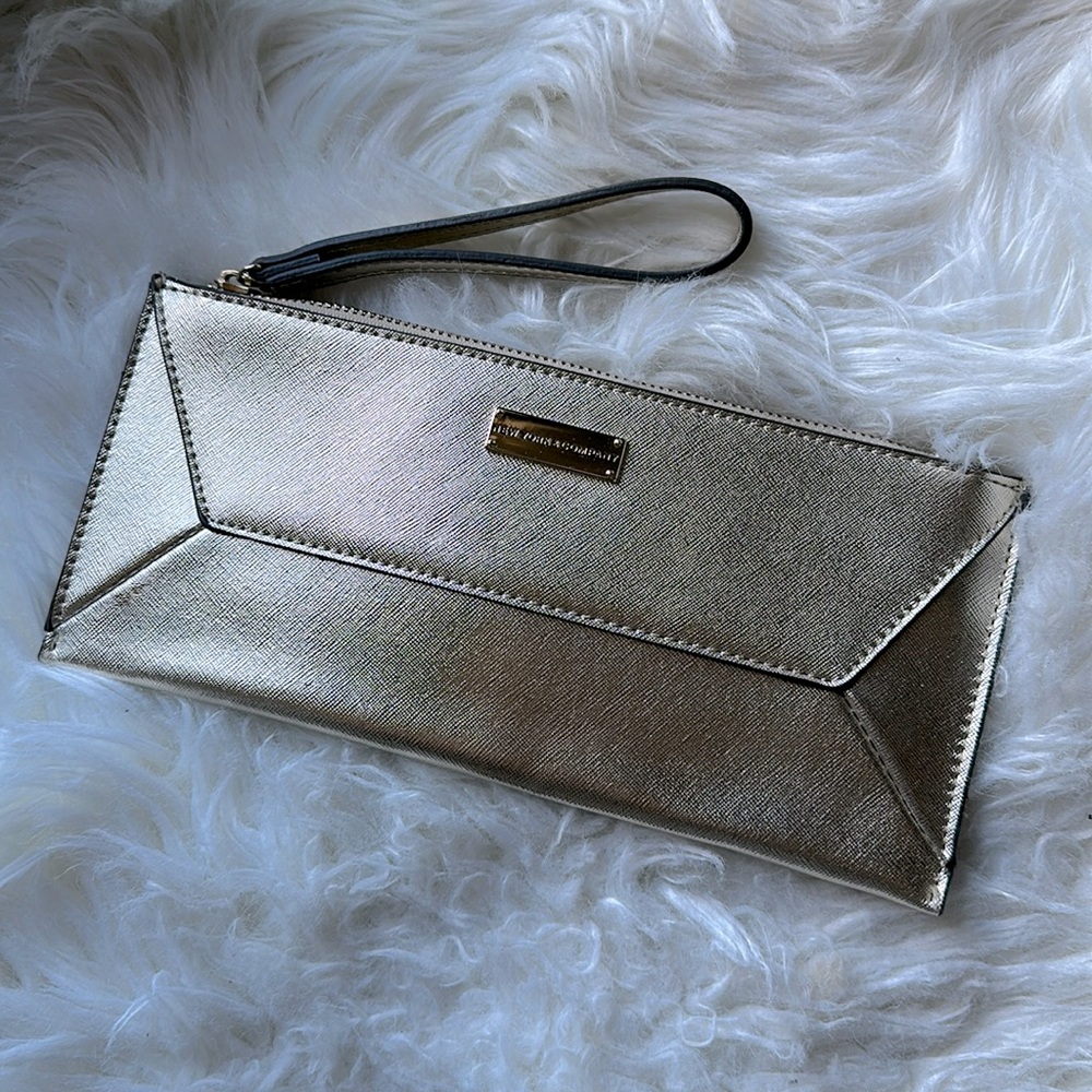 New York & Co Gold Envelope-Style Clutch